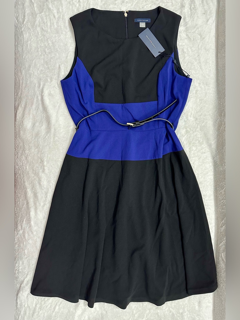 Tommy Hilfiger blue and black colorblock dress Size M/L (10) New